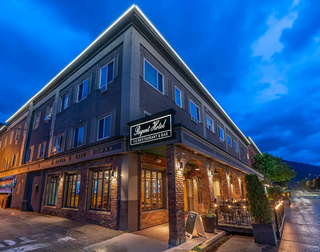 The Regent Hotel Exterior at Night